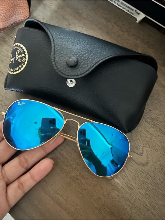 Ray-Ban Other - Ray-Ban Men’s Aviator Sunglasses - Gold Frame with Blue Mirror Lenses